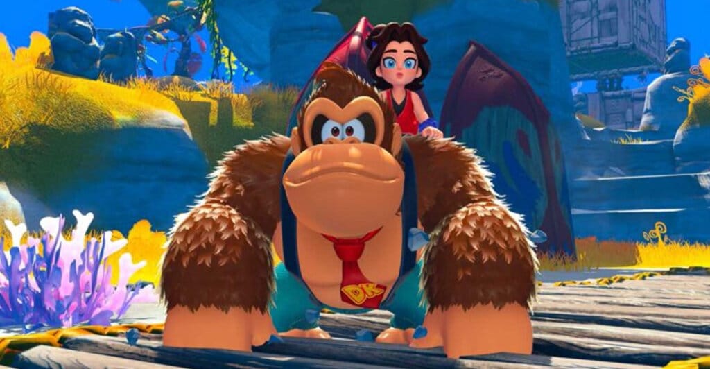 Donkey Kong e Pauline em gameplay de Donkey Kong Bananza possível Cozy GameDonkey Kong and Pauline in Donkey Kong Bananza gameplay possible Cozy Game
