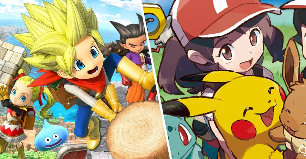 Capa com Dragon Quest Builders 2 e Pokemon Let's Go, Cozy Games Cooperativos e Relaxantes