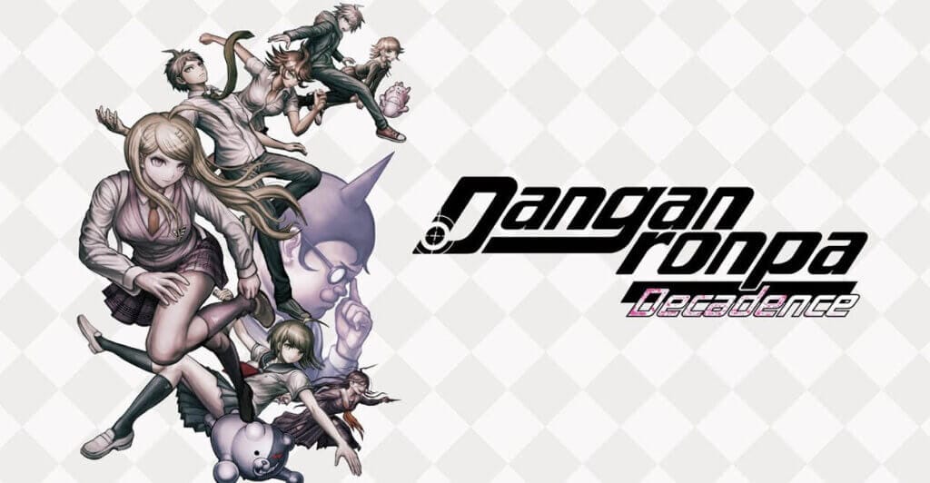 Titulo de Danganronpa Decadence, uma das visual novels mais famosas e queridas