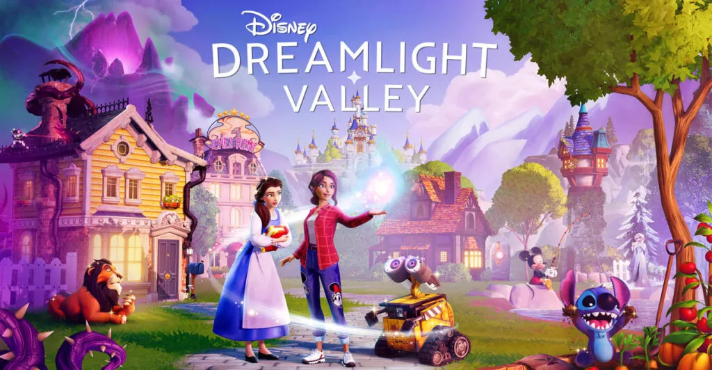 Titulo de Disney Dreamlight Valley, um dos Cozy Games como Stardew Valley