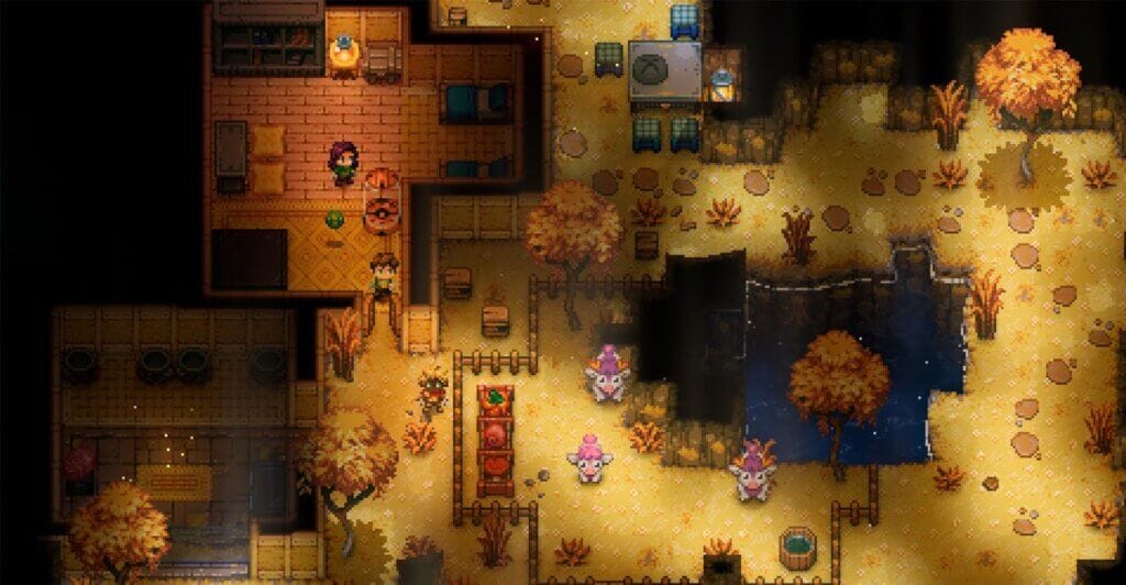 Gameplay de Core Keeper, um dos Jogos de Fazenda Multiplayer com tema diferenciado.