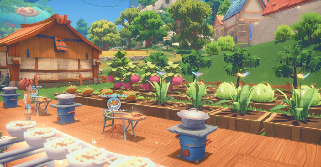Gamplay de My Time at Portia que é um dos melhores jogos de fazendinha do Nintendo Switch