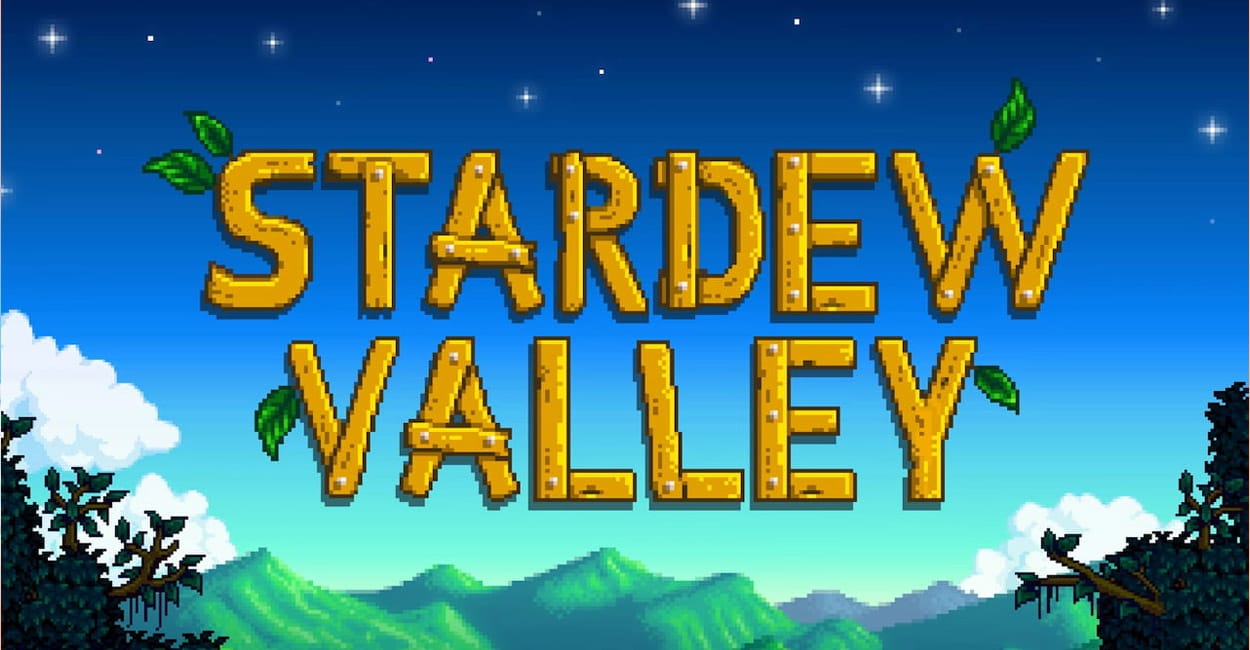 Tela de Titulo de Stardew Valley, um dos classicos jogos de fazendinha.