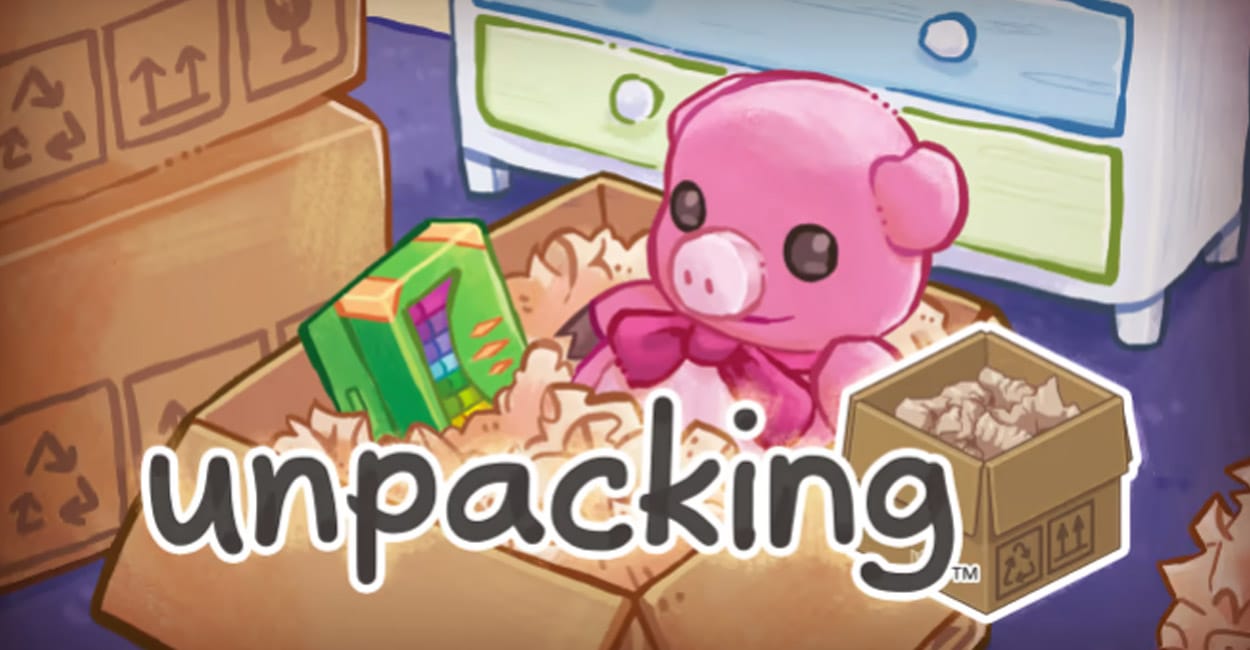 Titulo de Unpacking Cozy Game de organização de quartos