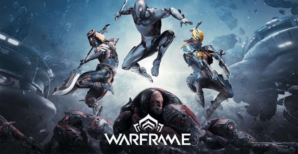 Titulo de Warframe, um jogo multiplayer online para switch, pc e consoles