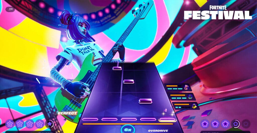 Gameplay de Fortnite Festival, que é um jogo de graça para pc e nintendo switch