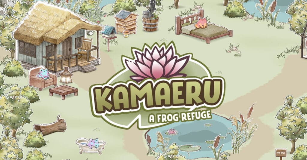 Arte de Kamaeru, um cozy game de sapo