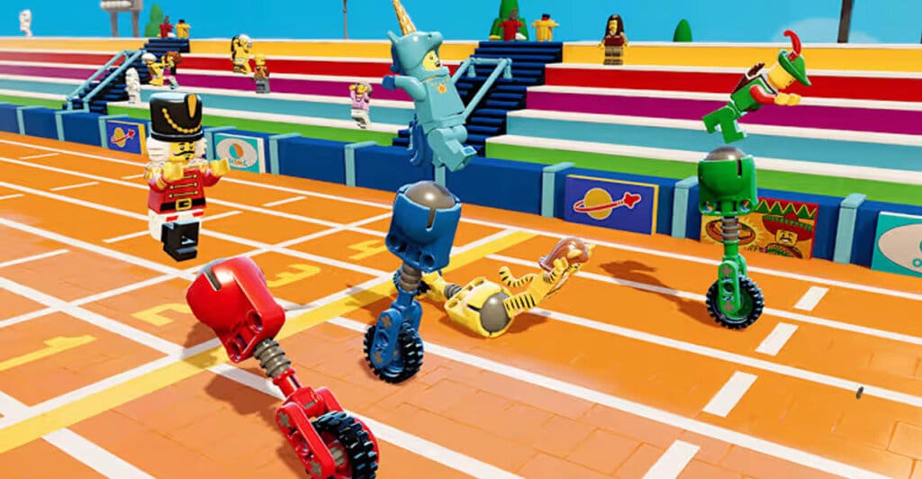 Gameplay de LEGO Party!, um party game multiplayer online e local