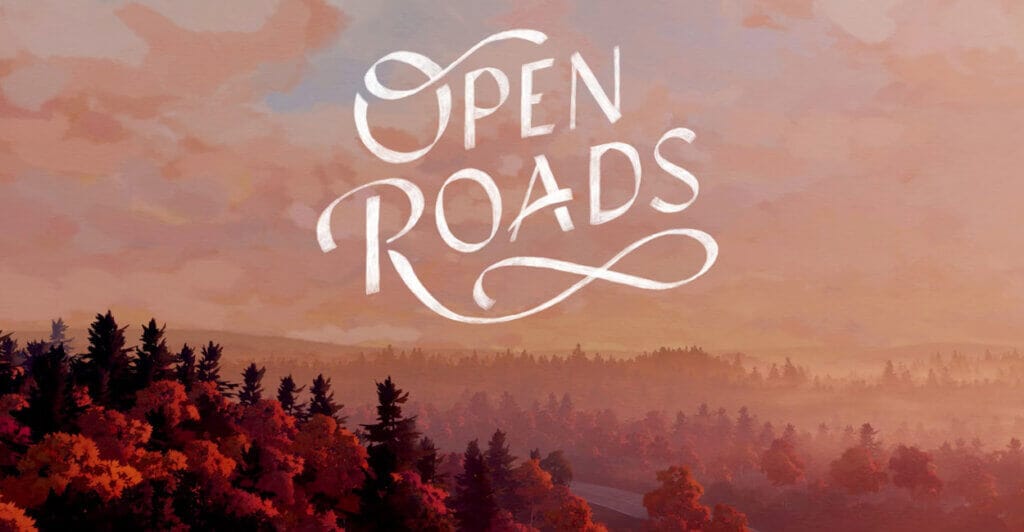 Tirulo de Open Roads, uma visual novel cheia de segredos e tesouros