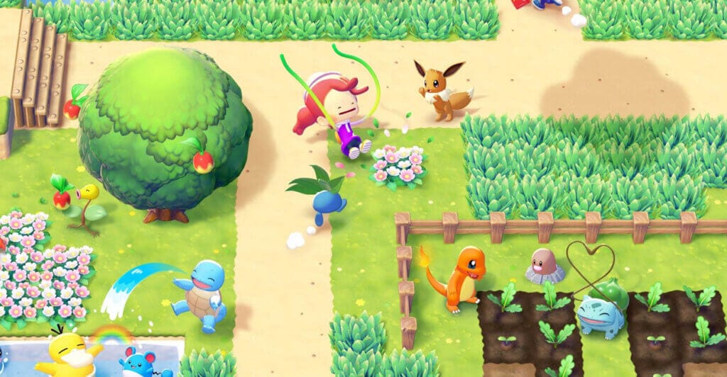 Gameplay de Pokemon Pokopia, um jogo cozy de pokemon
