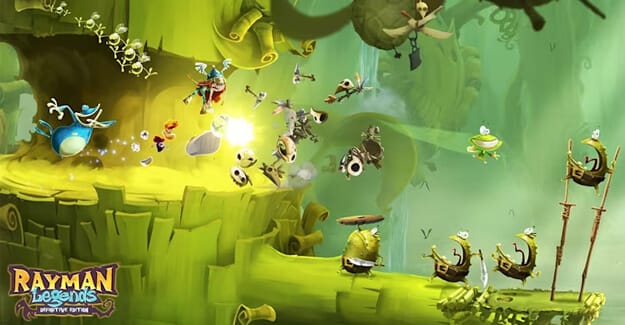 Gameplay de Rayman Legends um dos melhores jogos multiplayer local