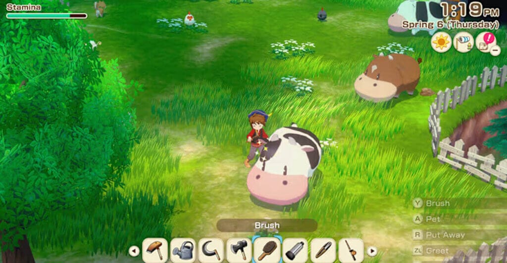 Gameplay de Story of Seasons que é um grande cozy game de fazendinha