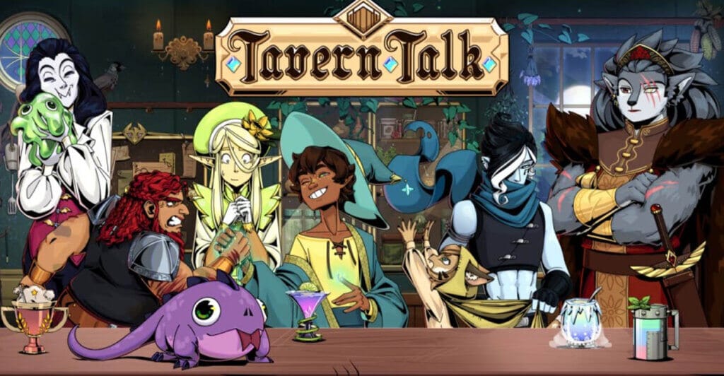 Titulo de Tavern Talk, além de visual novel, é um baita cozy game