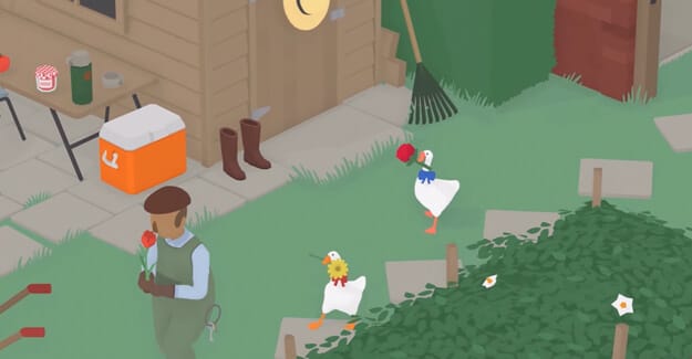 Gameplay de Untitled goose game em multiplayer local