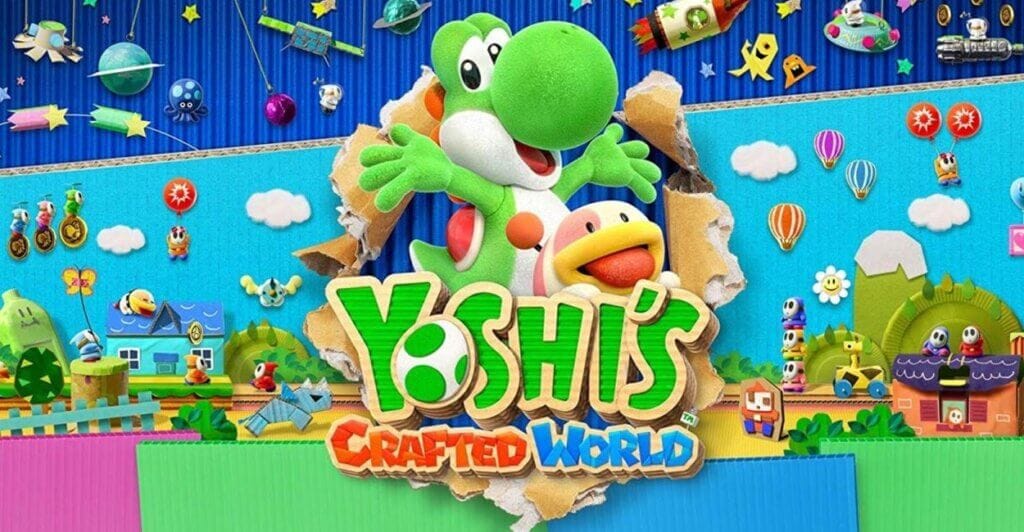 Titulo de YOSHI'S CRAFTED WORLD um jogo relaxante do Yoshi