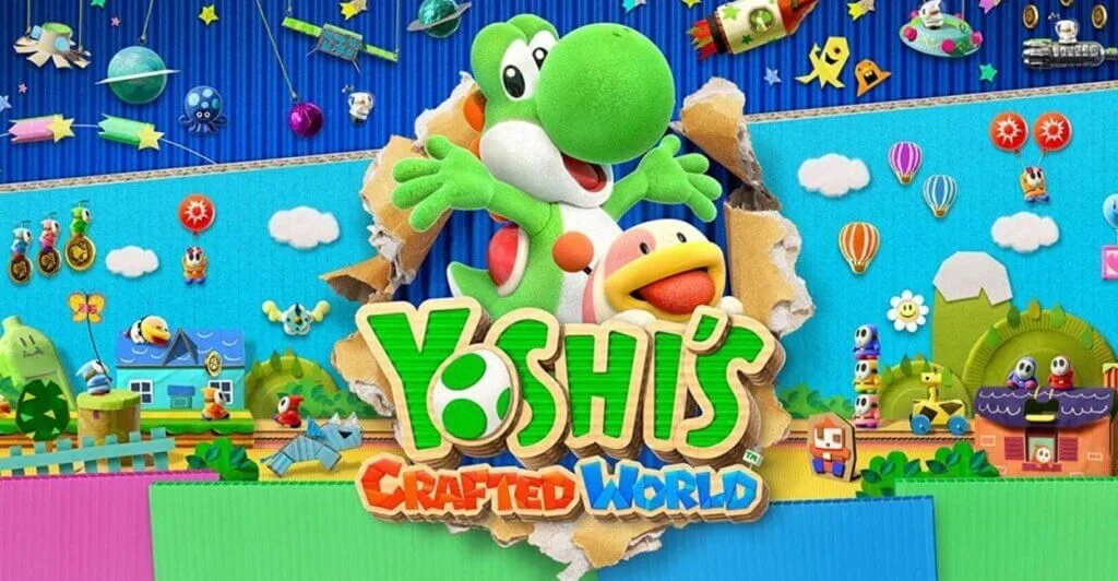 Titulo de YOSHI'S CRAFTED WORLD um jogo relaxante do Yoshi