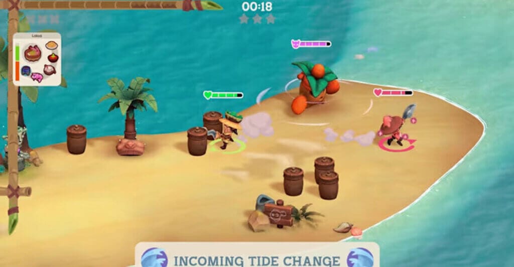 Personagem de SEDAP! caçando, um jogo coop online e local