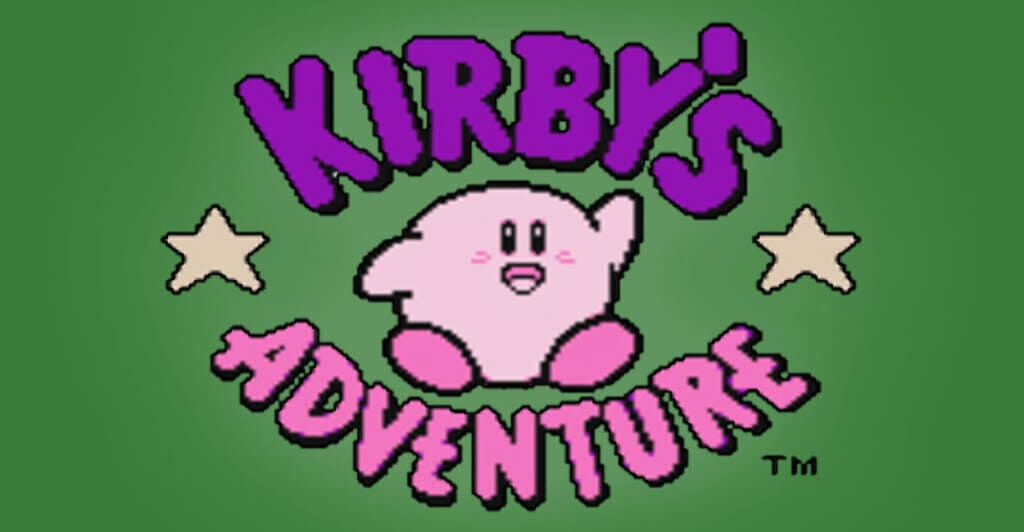 Titulo de Kirby's Adventure, um dos cozy games retrô de NES, no Nintendo Switch Online