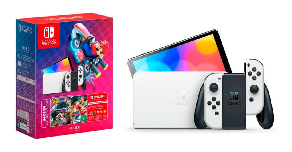 Bundle do Nintendo Switch OLED com Mario Kart 8 Deluxe