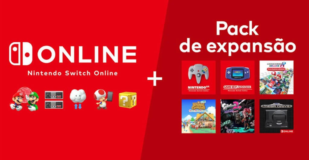 Informações do Nintendo Switch Online com Pack de Expansão.