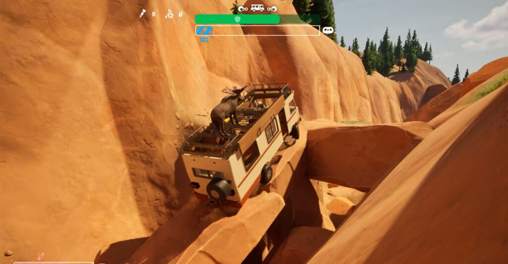 Trailer subindo uma montanha em RV There Yet? Novo jogo cooperativo multiplayer para pc