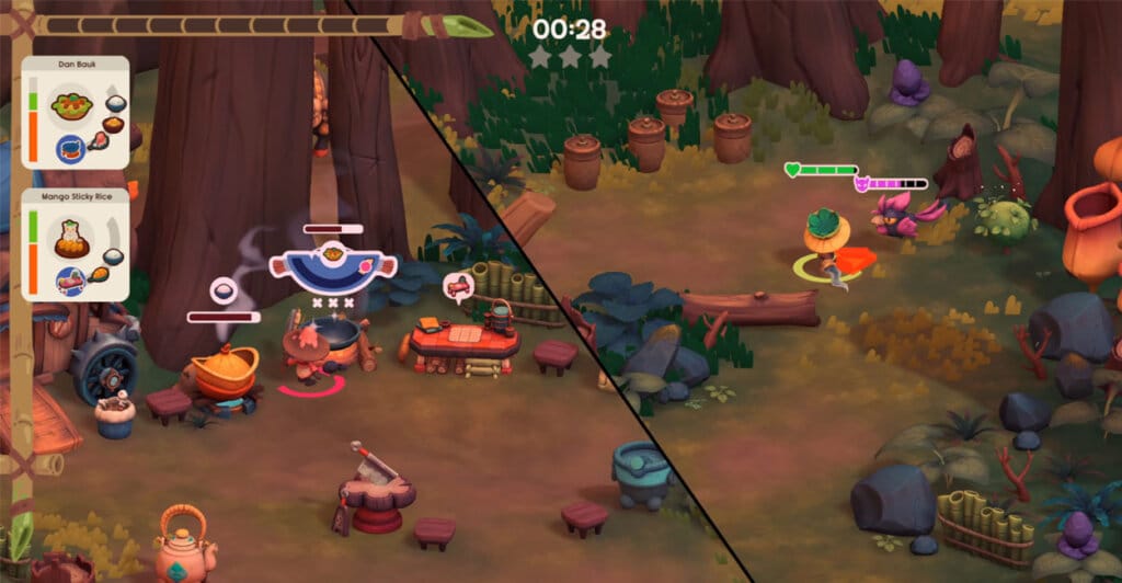Gameplay coop em tela dividida de SEDAP!