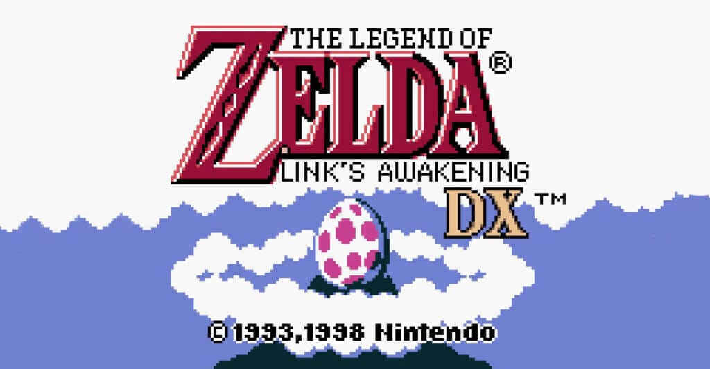 Titulo de The Legend of Zelda: Link's Awakening DX, um jogo de aventura de game boy