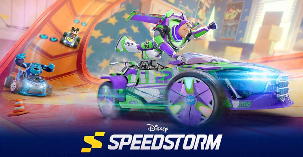 Titulo de Disney Speedstorm, jogo multiplayer online gratuito para pc e consoles