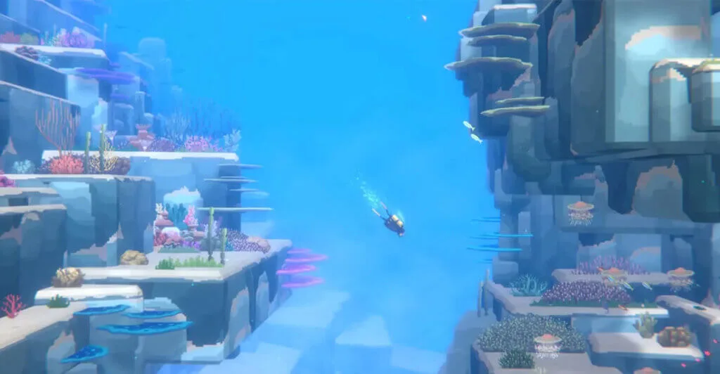 Gameplay submerso de Dave the Diver, um jogo de gerenciamento e um excelente cozy game