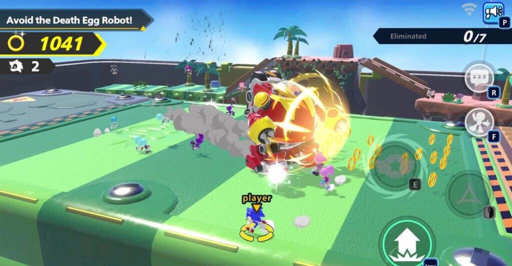 Partida Online de Sonic Rumble, que é um jogo multiplayer online