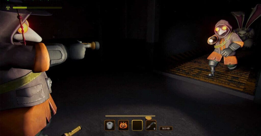 Parceiros se acusando em Mimesis, um jogo coop para pc