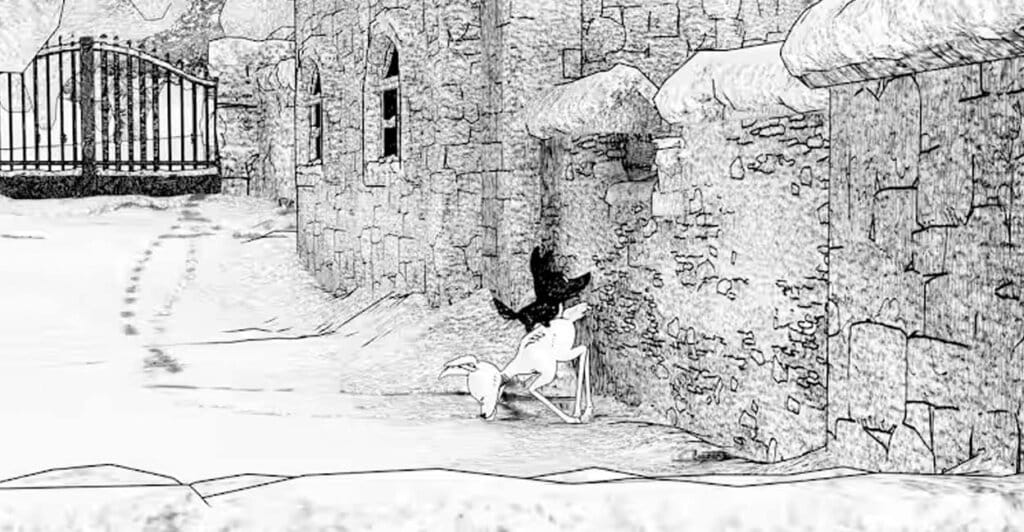 Personagens de Blanc se ajudando, em um dos melhores jogos para casais