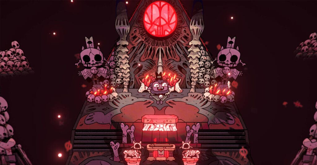 Personagem preparando seus seguidores em Cult of the Lamb, jogo de gerenciamento para PC e Nintendo Switch