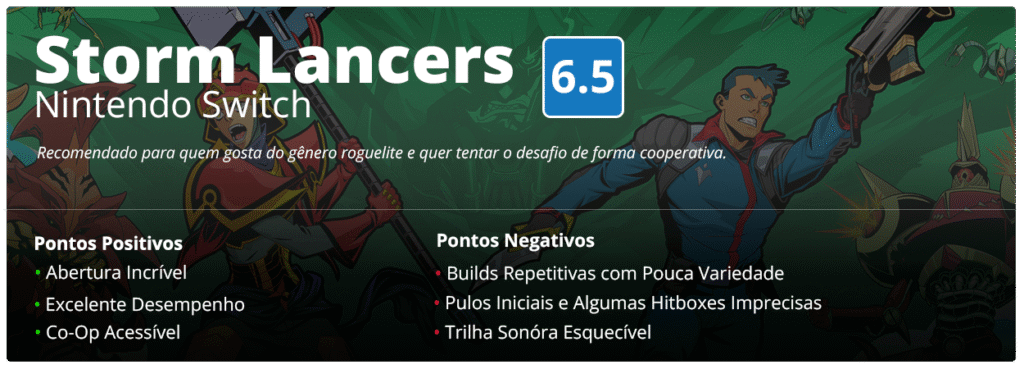 Nota de Review de Storm Lancers, um dos novos jogos com Coop Local