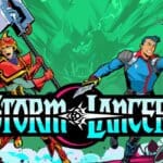 Titulo de Storm Lancers, um jogo roguelite co-op local para pc e Consoles