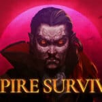 Titulo de Vampire Survivors, um jogo multiplayer coop para pc e consoles