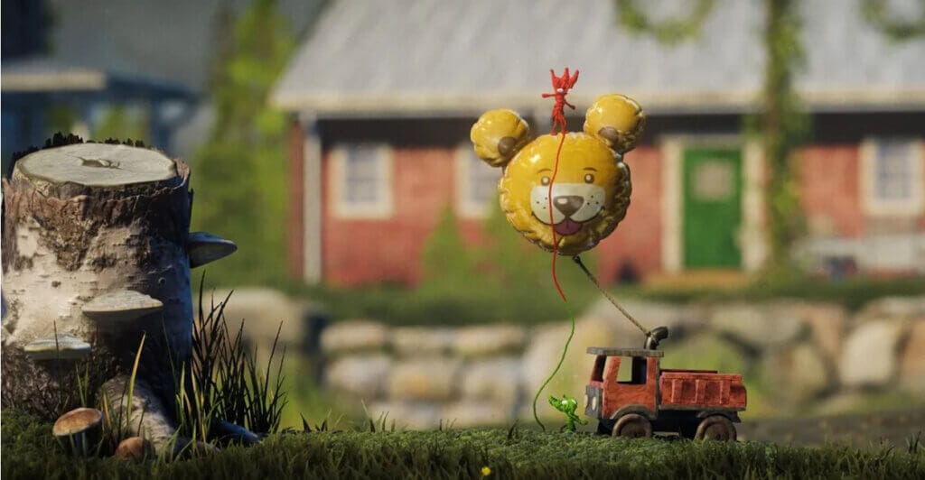 Visuais incríveis de Unravel Two, um jogo multiplayer local.