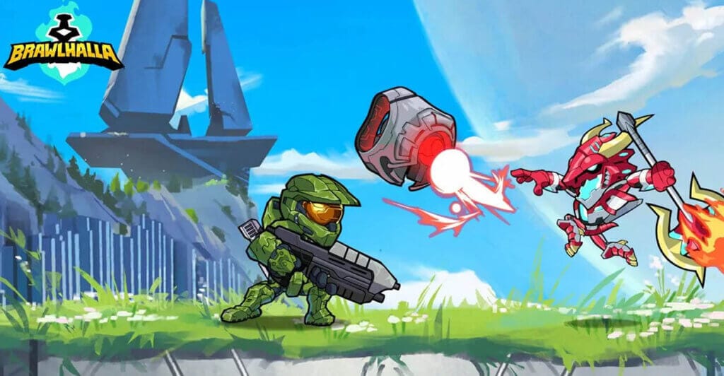 Combate entre dois jogadores em Brawlhalla, jogo online multiplayer para pc e consoles