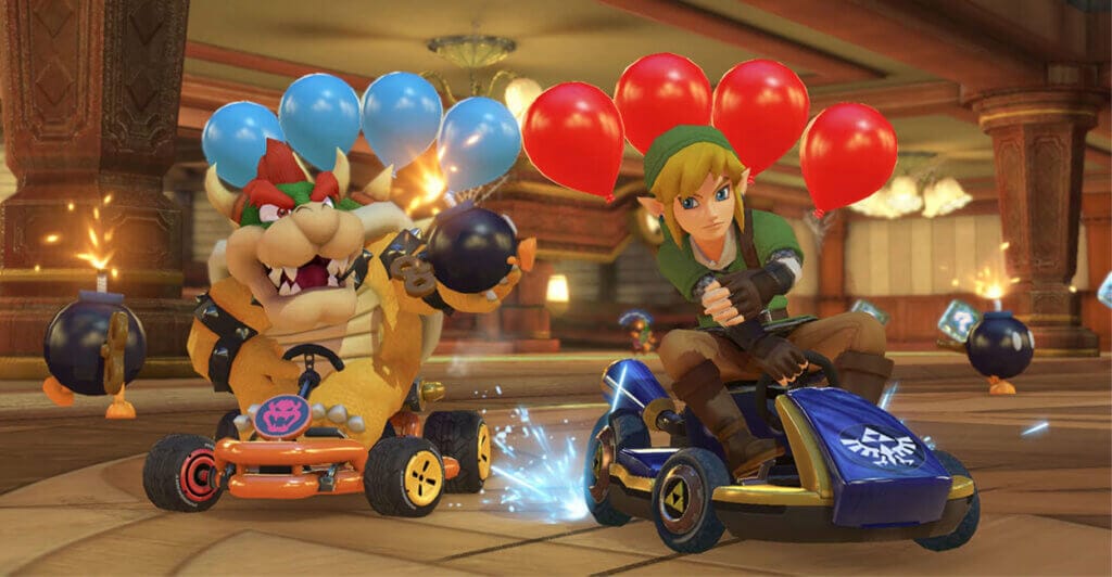 Modo Batalha em Mario Kart 8 Deluxe, um dos melhores jogos do nintendo switch