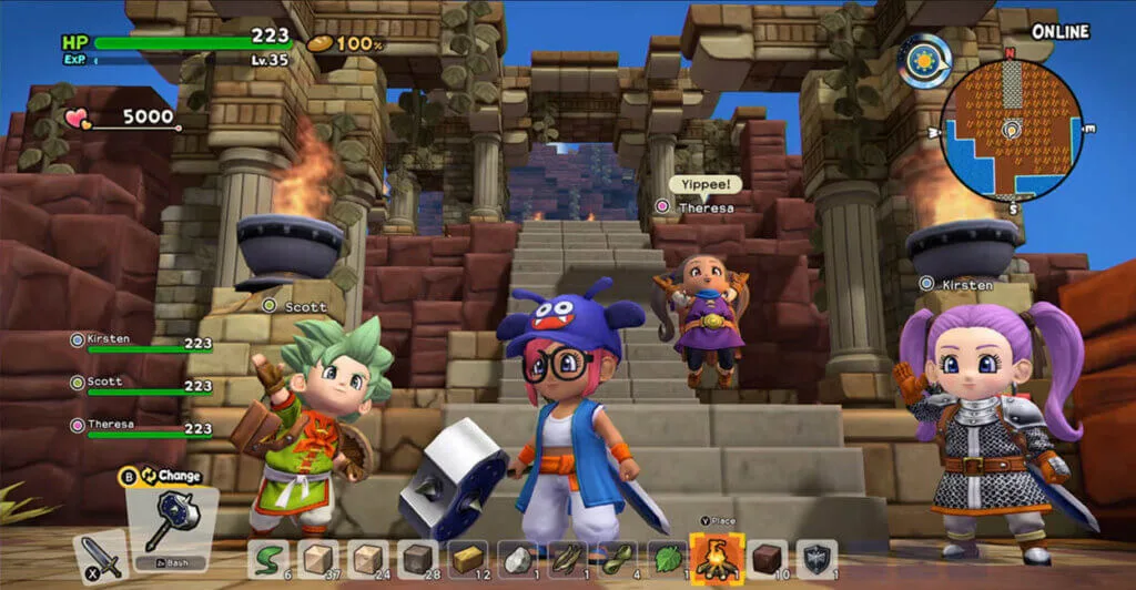 Modo de Jogo Multiplayer Online de Dragon Quest Builders 2