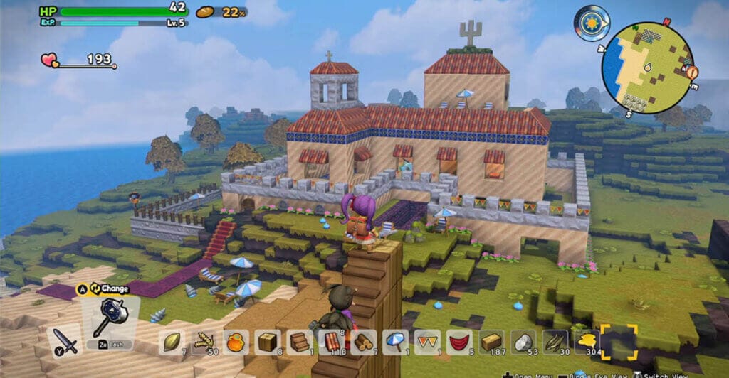 Estrutura grande em Dragon Quest Builder 2, um jogo multiplayer online para jogar com os amigos