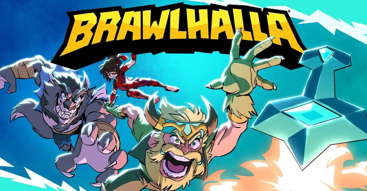 Capa de Brawlhalla, jogo multiplayer online e local para pc e consoles.