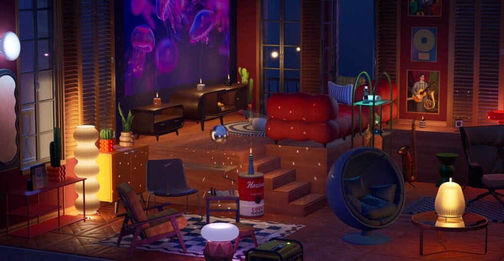 Ambiente diferenciado em Hozy, Cozy Game para PC