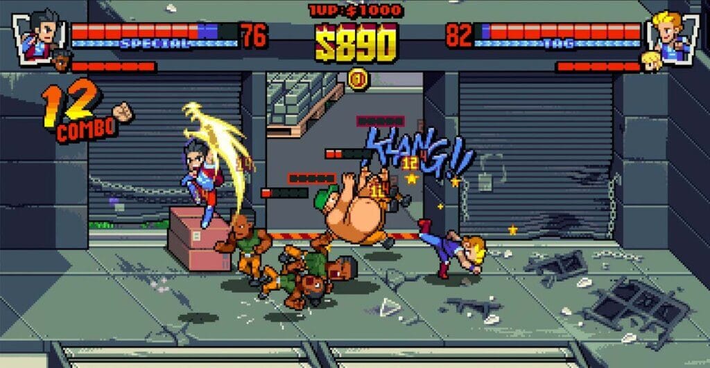 Gameplay de um dos melhores jogos para jogar com os amigos, Double Dragon Gaiden