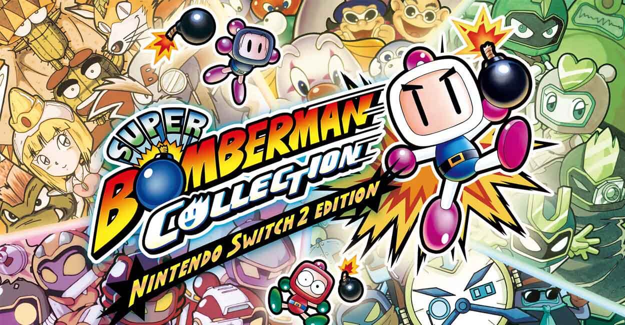 Titulo de Super Bomberman Collection, jogo multiplayer local para pc e consoles