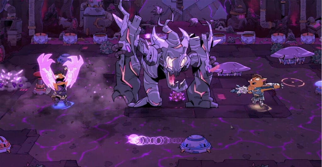 Chefão de Rotwood, jogo coop de ação para pc e switch 2