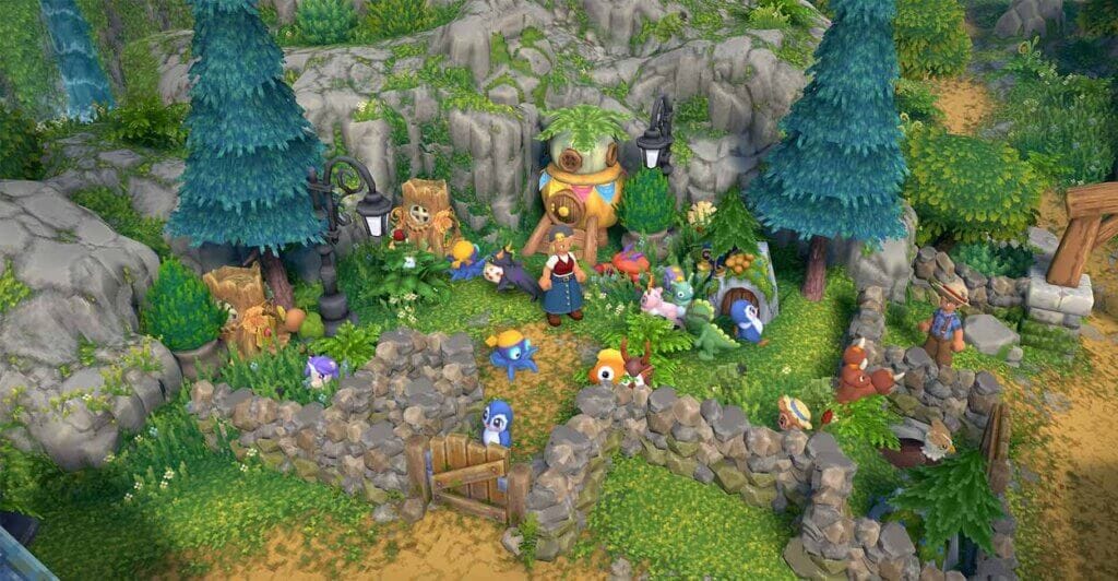 Personagem principal cercado pelos Lumas, em Cozy Game bem charmoso.