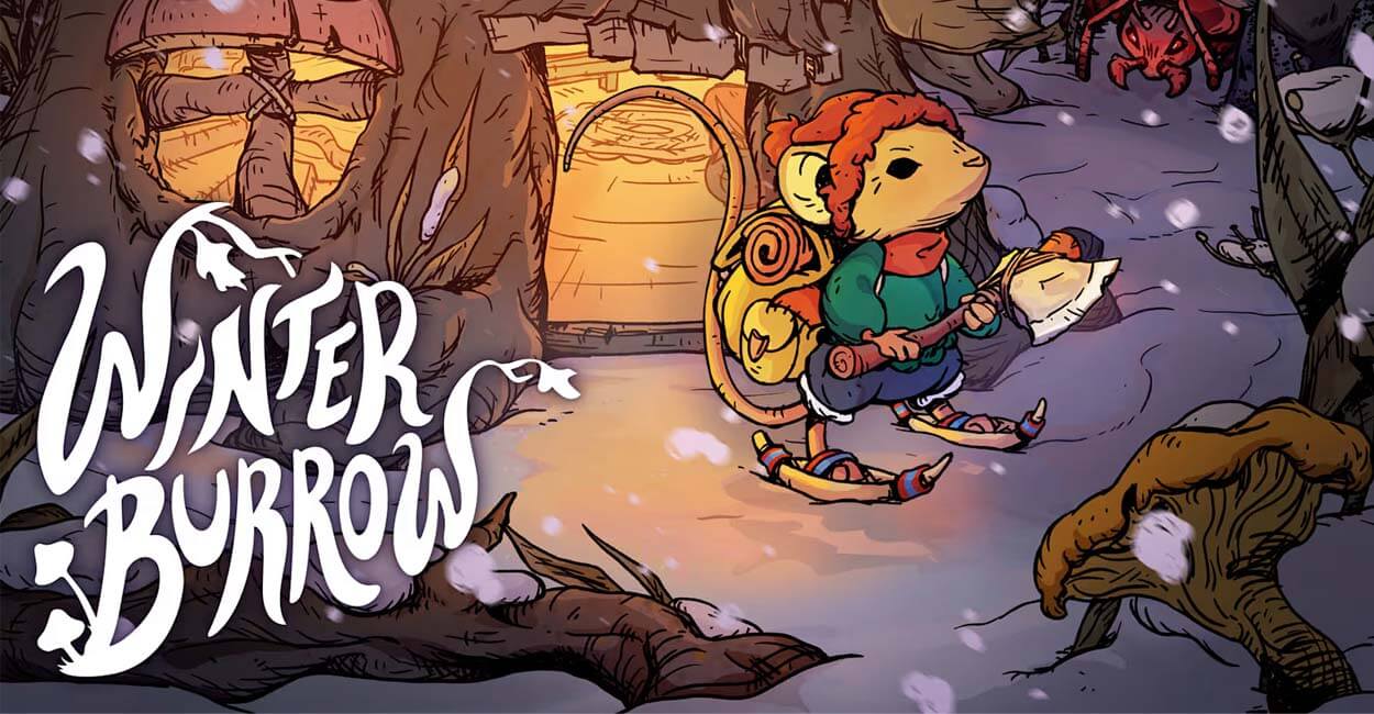 Capa de Winter Burrow, Cozy Game de Sobrevivência.
