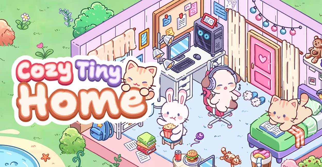 Titulo de Cozy Tiny Home, Cozy Game de Nintendo Switch.