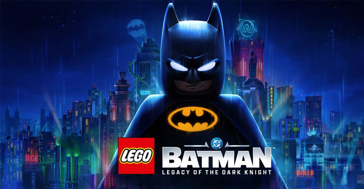 Titulo de Lego Batman: O Legado do Cavaleiro das Trevas, jogo multiplayer coop local.